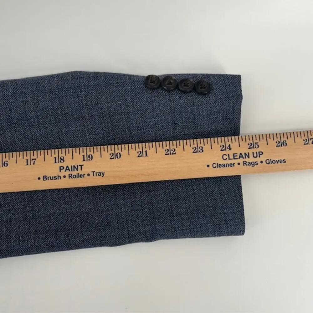Lauren Ralph Lauren Wool Silk Blazer Sport Coat Mens 44R Heather Blue Two Button